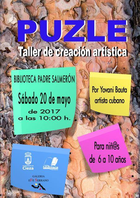 ‘Puzle’ Taller de Creación Artística este sábado en la Biblioteca Padre Salmerón