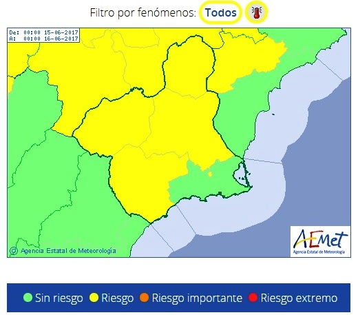 AEMET advierte de temperaturas de hasta 38 grados para este jueves