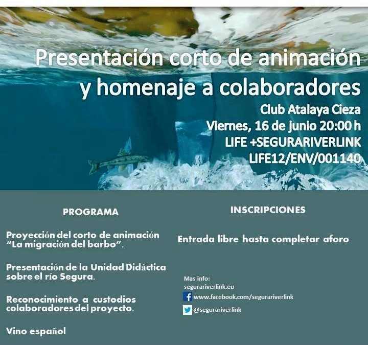 Presentación corto de animación del proyecto LIFE Segura Riverlink en Cieza