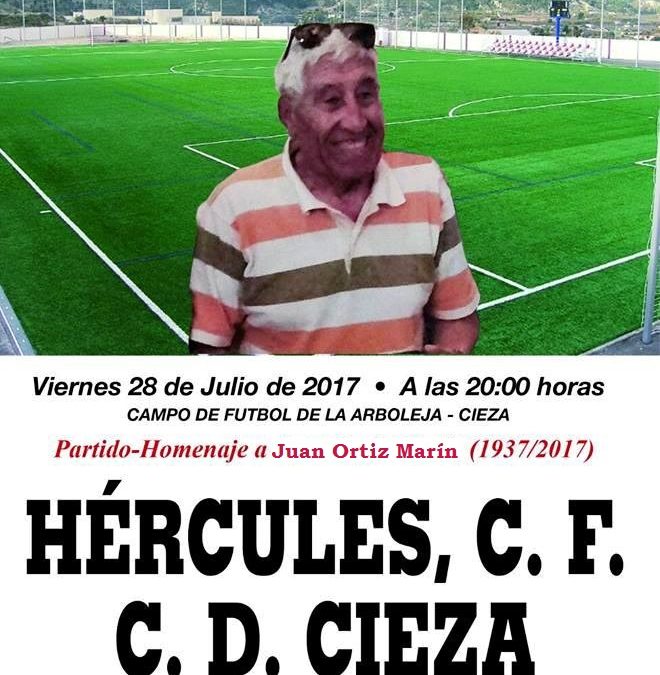 Partido homenaje a Juan Ortiz Marín entre en C.D. Cieza y el Hércules C.F.