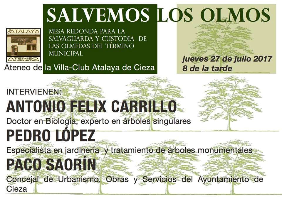 Imagen del cartel de la mesa redonda en Club Atalaya de Cieza.