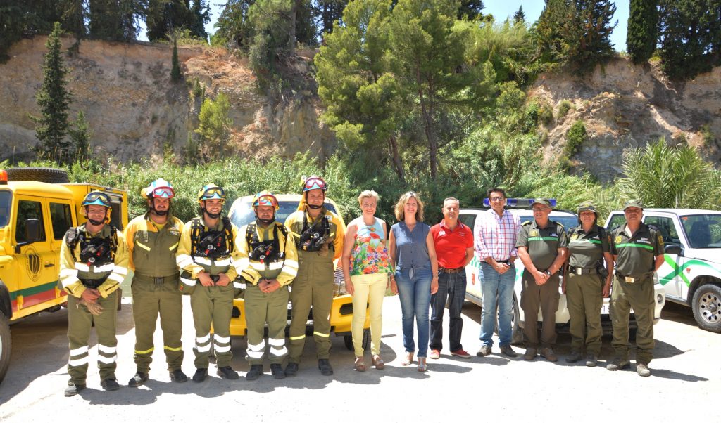 Foto de la presentación dispositivo 'Thader' incendios en el río Segura.
