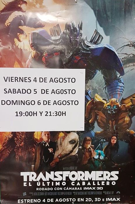 Cartelera de cine, con la pelicula Transformers la pelicúla llega a Cieza.