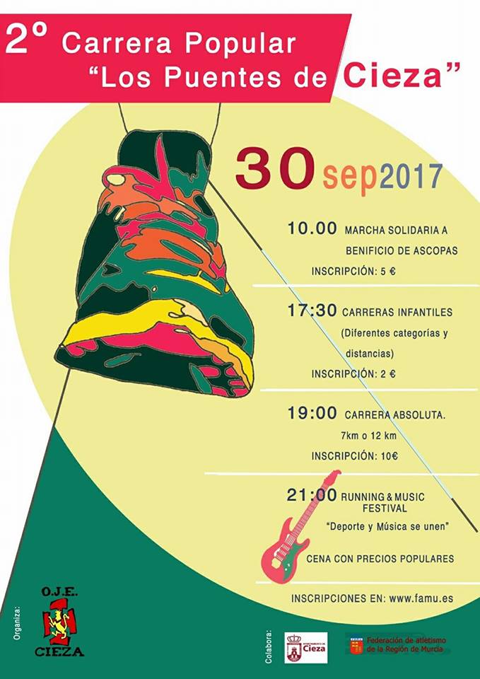 Cartel de la CARRERA POPULAR Los Puentes de Cieza organizada por OJE