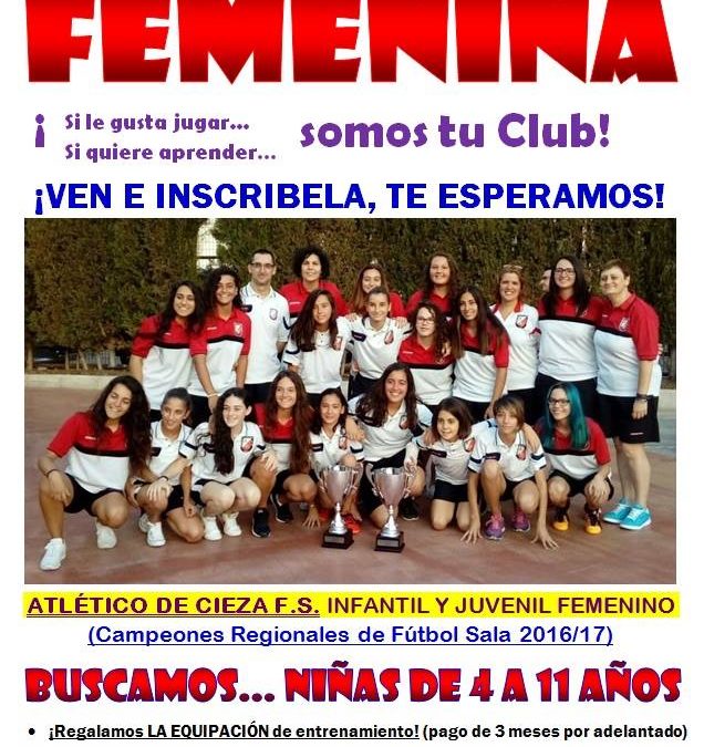 Abierto el plazo de inscripción en las Escuelas de Fútbol Sala del Atlético de Cieza F.S.