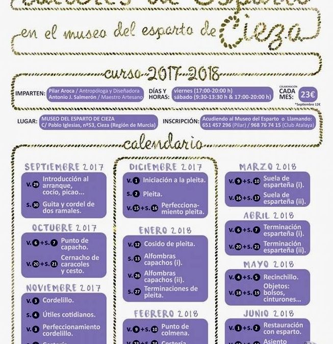 Llega el primer taller del curso anual de ‘Talleres de esparto’