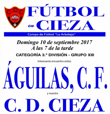 El C.D. Cieza juega este domingo en la Arboleja contra el Águilas C.F.
