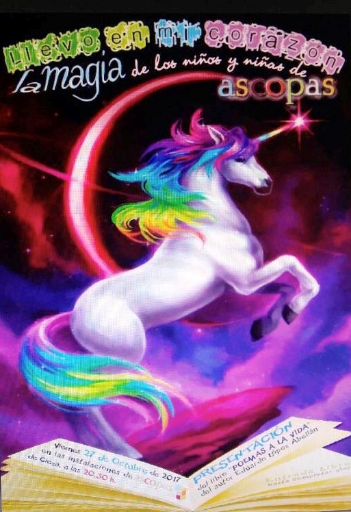 Fotografía del Cartel de la presentación del libro Poemas a la Vida, ASCOPAS Cieza.