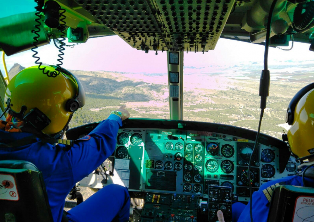 Imagen del Rescate aéreo en el Cañón de Almadenes, Calasparra. Cieza.