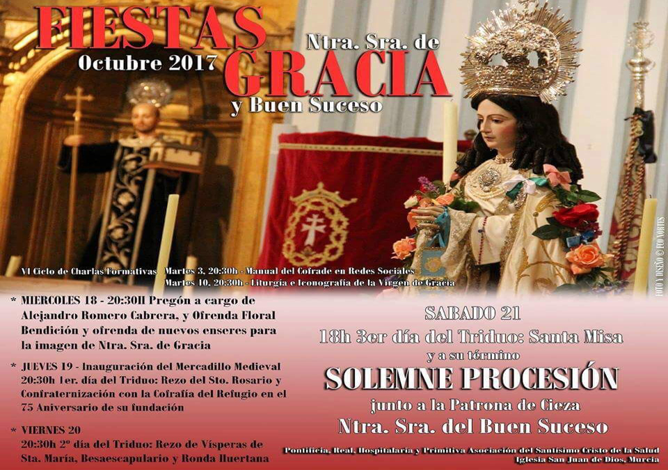 Fotografía del Cartel anunciador de los actos Santa María de Gracia y el Buen Suceso Murcia.