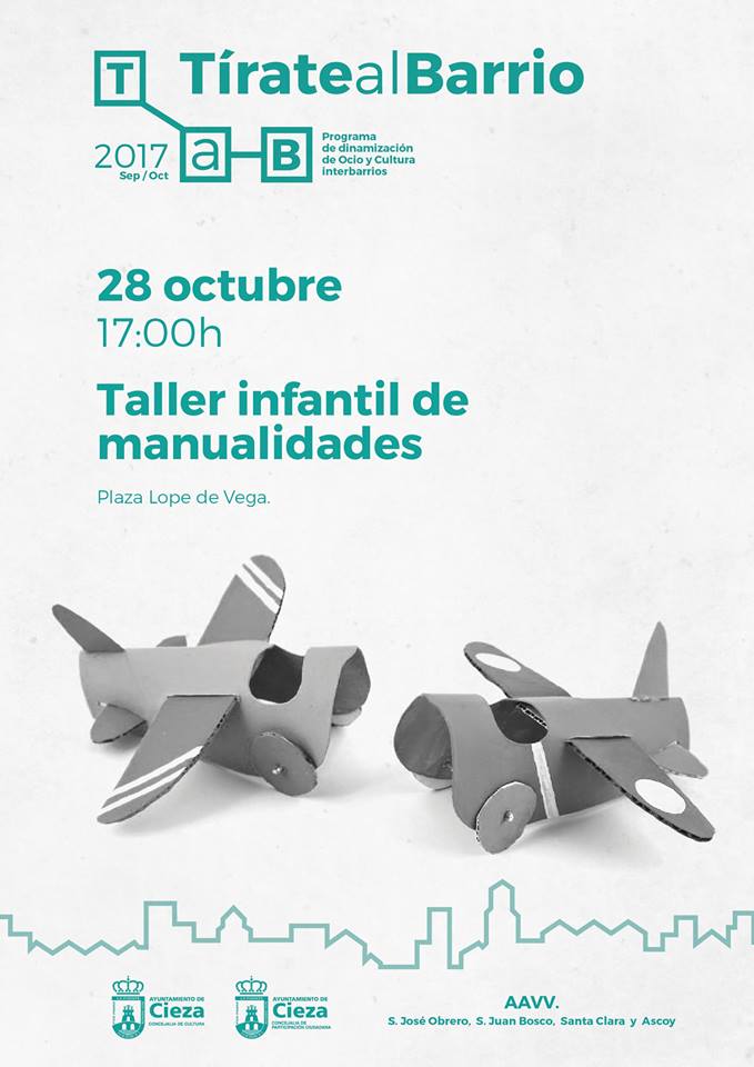 Imagen del Cartel del taller de manualidades en la plaza Lope de Vega de Cieza.