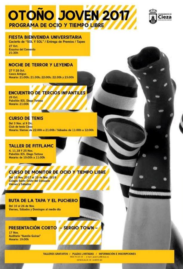 Imagen del cartel de la programación de ocio y tiempo libre Otoño Joven en Cieza.