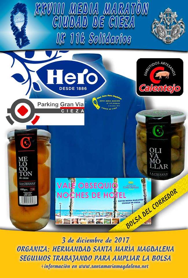 Cartel de la bolsa del corredor de la Media Maratón Ciudad de Cieza