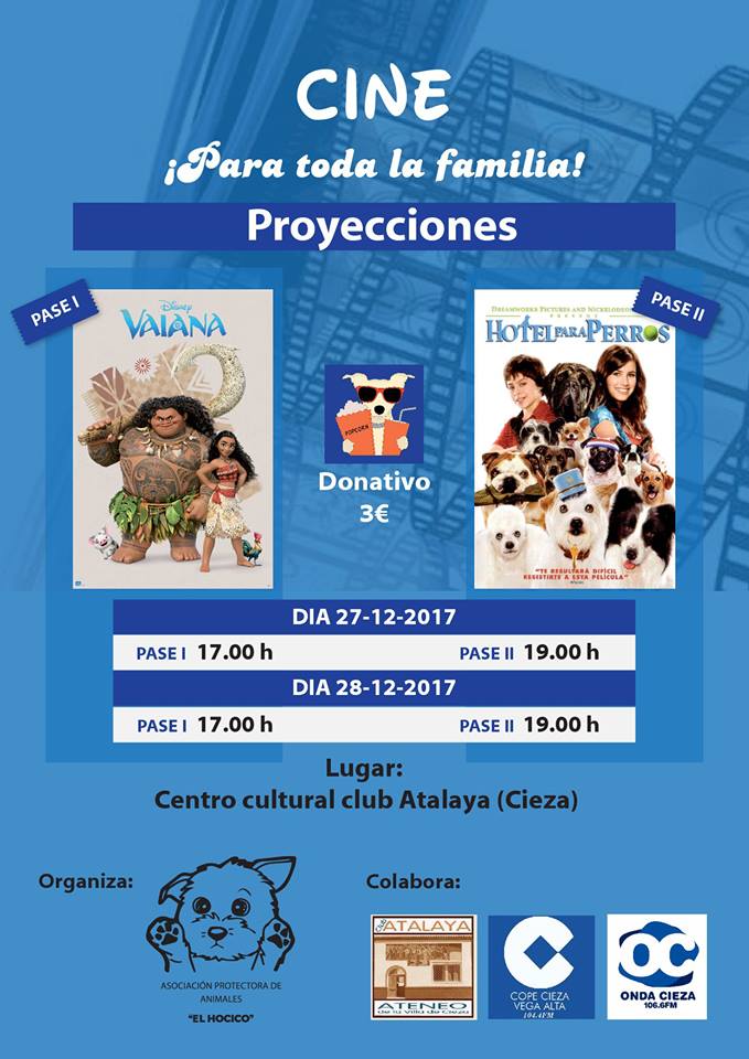 Imagen del Cartel de las proyecciones de el Hocico en el Club Atalaya de Cieza.