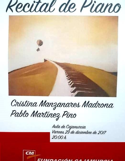 Recital de Piano a cargo de Cristina Manzanares Madrona y Pablo Martínez Pino