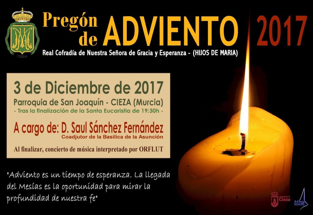 Imagen del Cartel del pregón de adviento de la Cofradía de Nuestra Señora de Gracia y Esperanza.