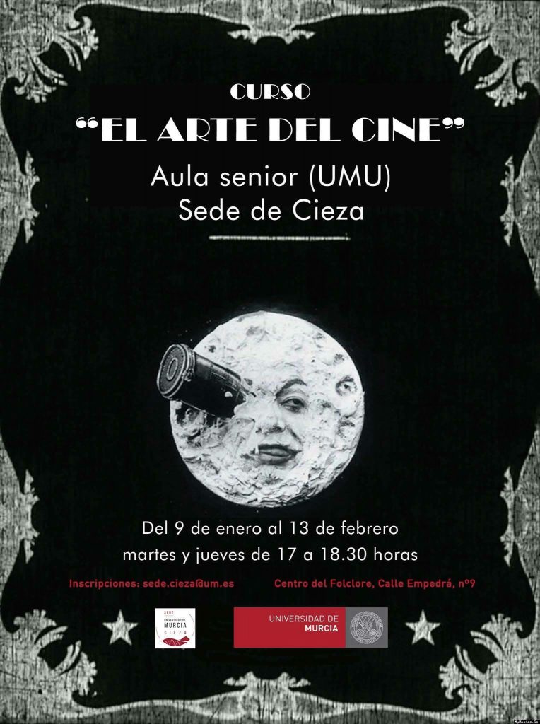Foto del Cartel del taller y del curso El Arte del Cine en Cieza.