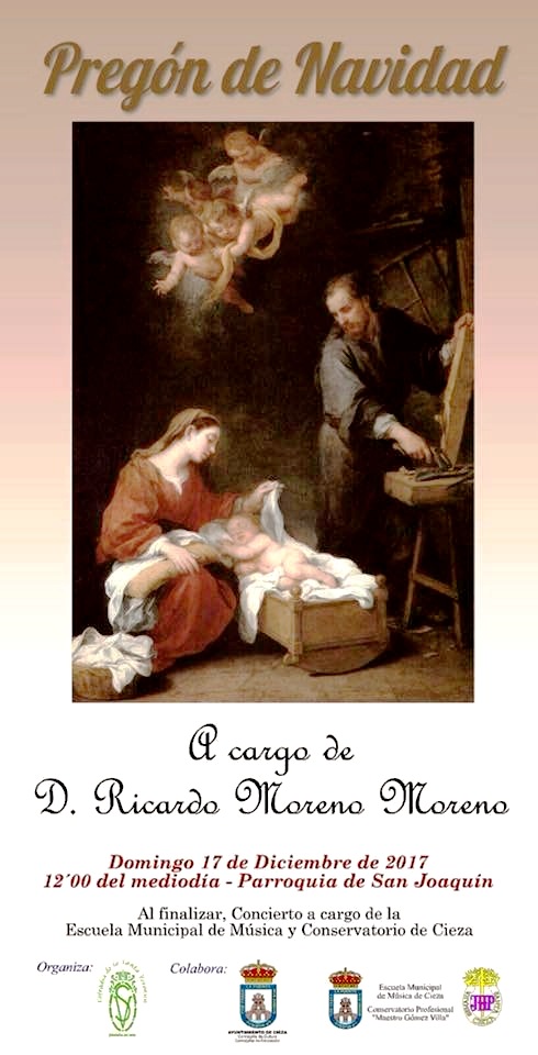 Imagen del cartel del Pregón de Navidad Cieza 2017.