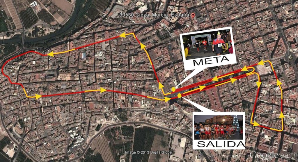 Recorrido San Silvestre Ciudad de Cieza.