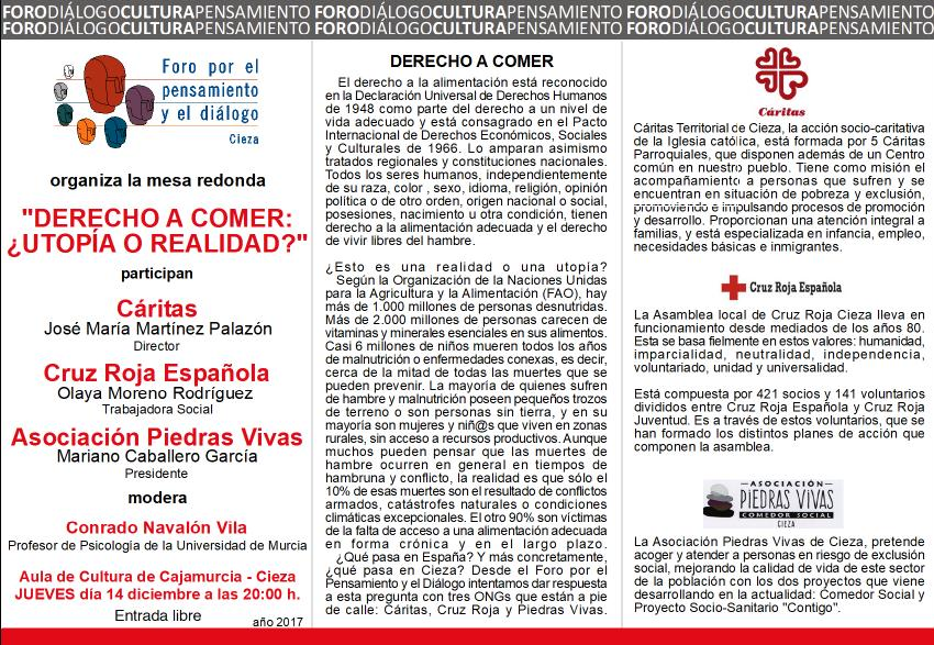 Fotografía de una Mesa redondo del Foro por el Pensamiento y el Dialogo de Cieza.