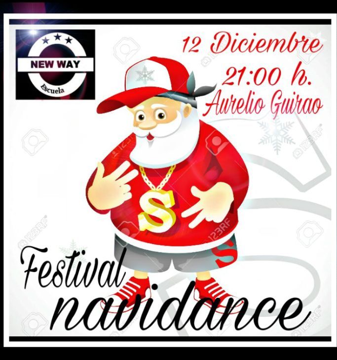 cartel del festival por la navidad escuela new way
