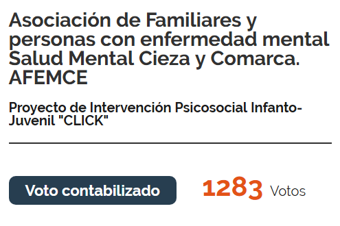 Afemce opta al Premio Jóvenes y Psicosis 2018, pero necesitan tu voto…