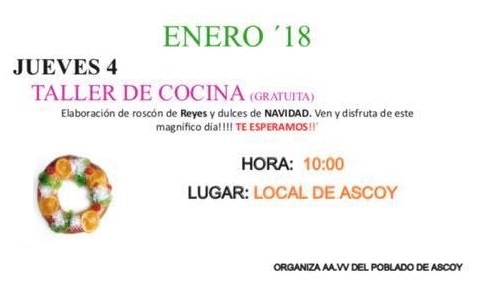 Taller de Cocina por la Asociación de Vecinos de Ascoy