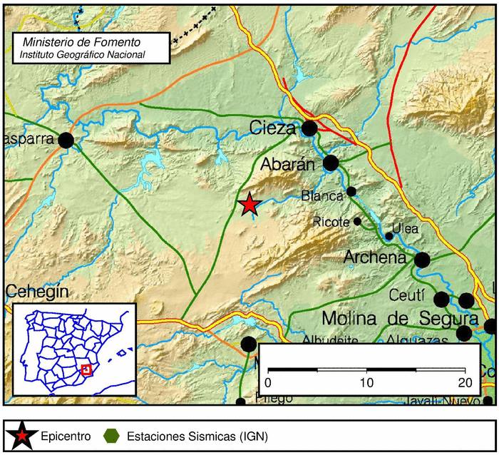 Se registra un terremoto de magnitud 1.7 en Abarán