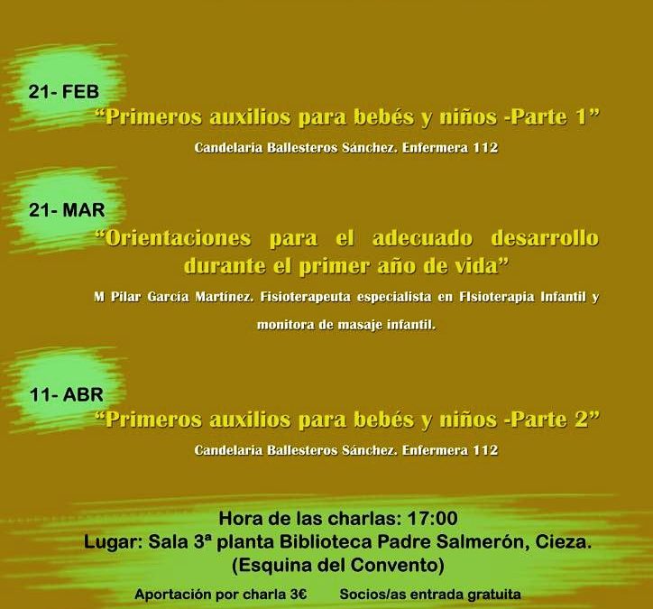 Ciezalacta organiza varias Charlas-Taller, este miércoles es el turno de “Primeros auxilios para bebés y niños. Parte 1”
