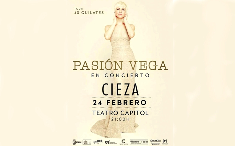 Pasión Vega en concierto este sábado 24 de febrero en el Teatro Capitol de Cieza