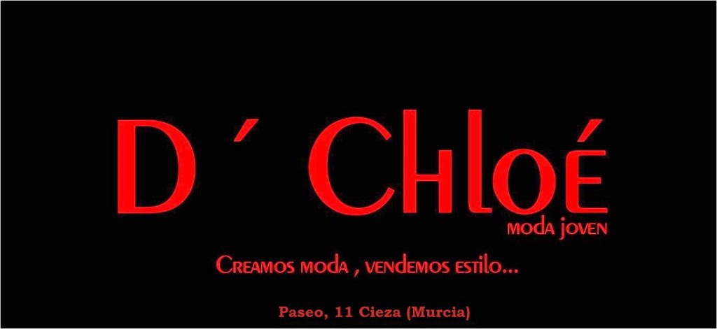 Imagen diseñada del logotipo de modas D´Chloe tienda de ropa en Cieza.