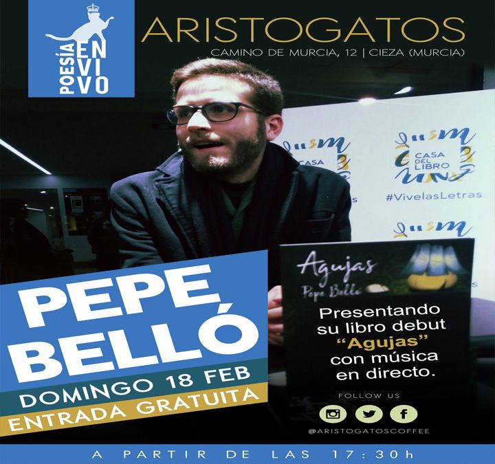 Pepe Belló presentará su primer libro “Agujas” en Aristogatos Coffee