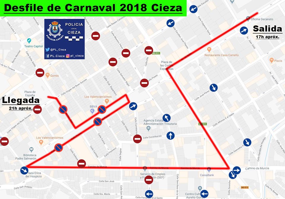 Sábado 10, Gran Desfile de Comparsas del Carnaval de Cieza