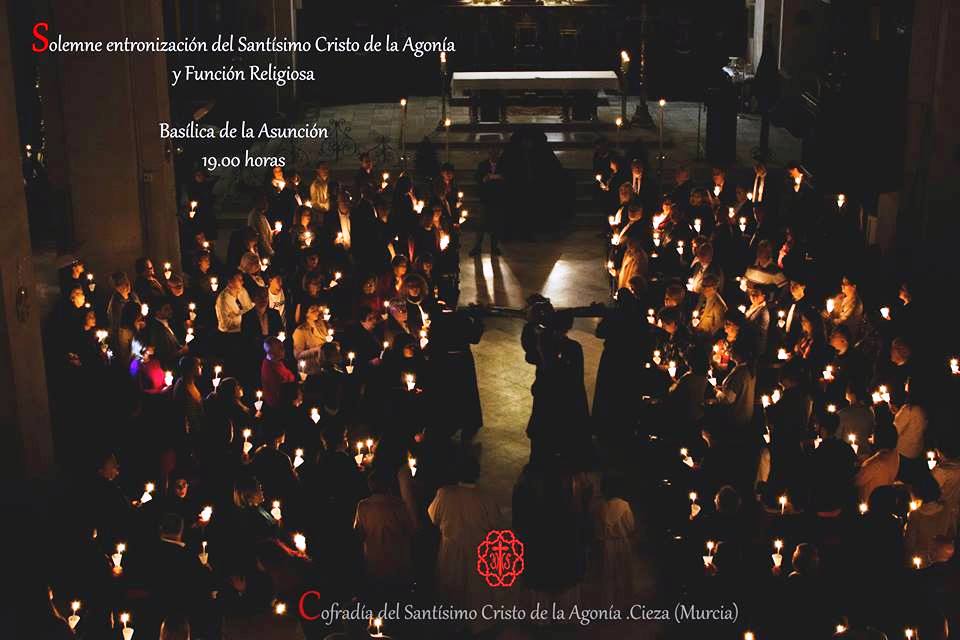 Cartel de la Solemne entronización del Santísimo Cristo de la Agonía de Cieza.