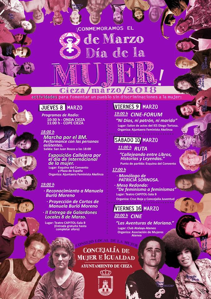 Cartel de los Actos celebración día de la Mujer en Cieza.