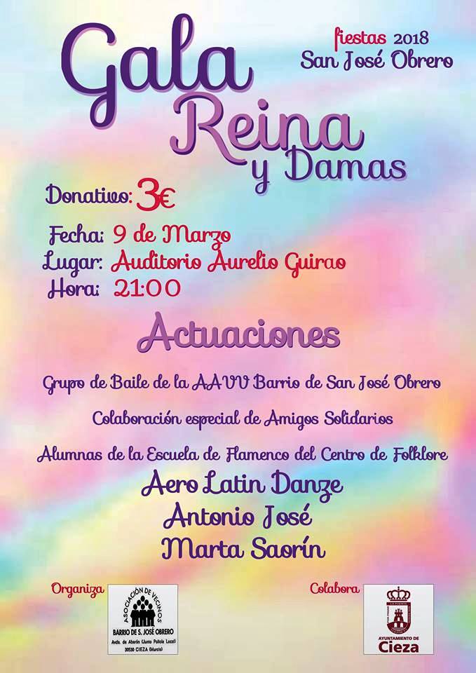 Montaje del Cartel de la Gala elección Reina de las Fiestas San José Obrero de Cieza.