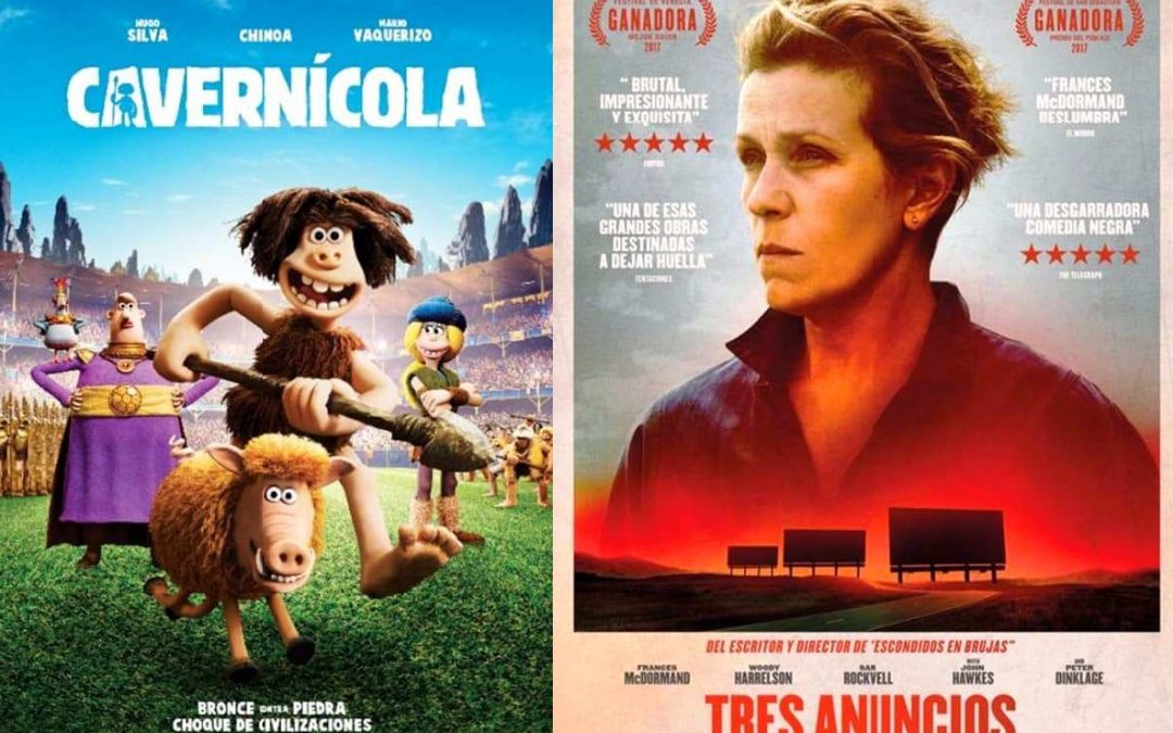 Doble sesión de Cine con Cavernícola y Tres Anuncios en las Afueras