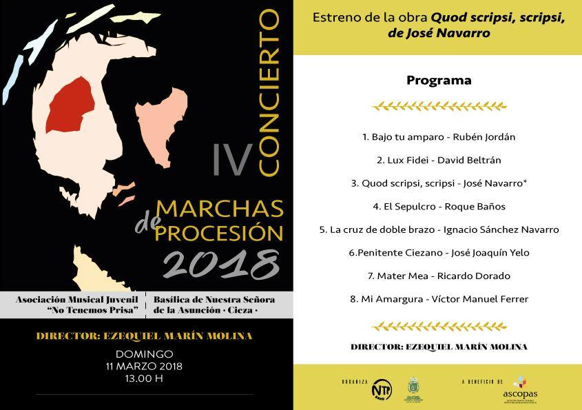 Cartel del Concierto de la Asociación Musical No Tenemos Prisa de Abarán en Cieza.