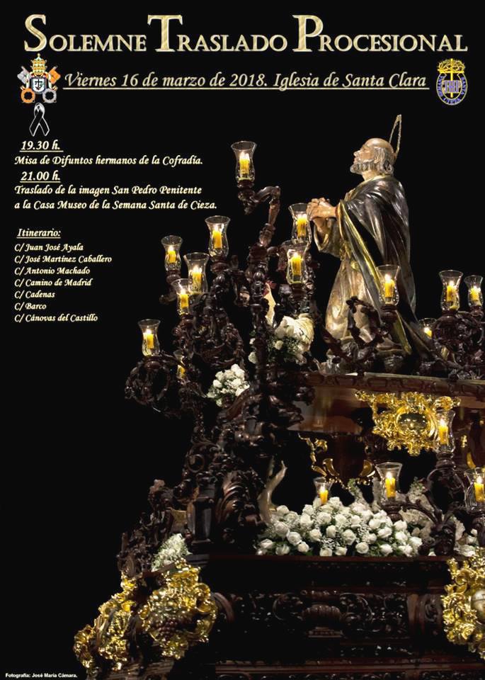 Imagen del Cartel del Traslado y Misa de San Pedro de Cieza.