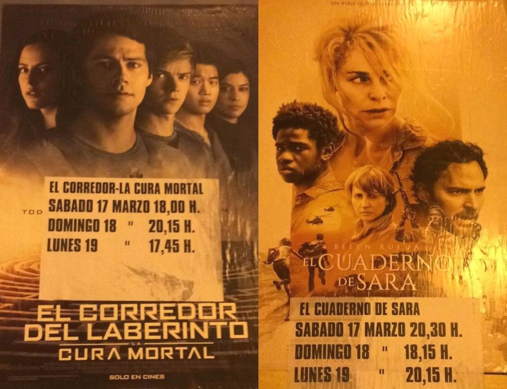 Cartelera las peliculas de este finde de Cine en Cieza.