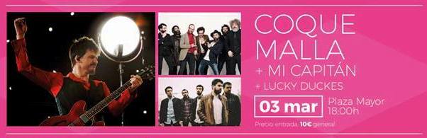 Foto del cartel del Concierto de Coque Malla, Lücky Dückes y Mi Capitán en el Flor Cieza Festival