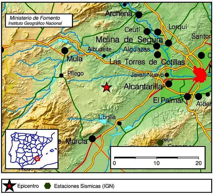 Cieza y otras muchas poblaciones de la Región sienten el temblor de magnitud 4.1 con epicentro en Albudeite