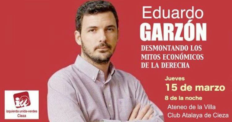 Eduardo Garzón presenta en Cieza su libro “Desmontando los mitos económicos de la derecha”