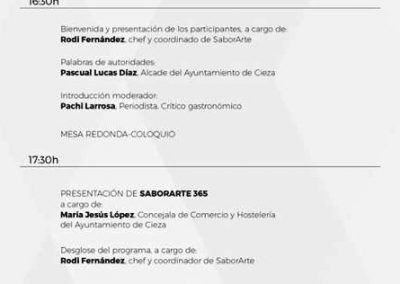 Imagen del cartel del Programa de SaborArte Profesional Feria Gastronomía de Cieza.