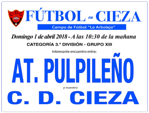 Este domingo fútbol en La Arboleja nuestro Cieza se enfrenta al Atlético Pulpileño