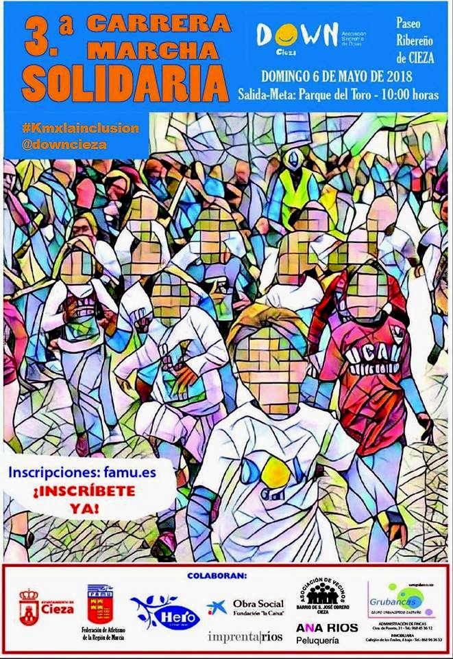 Foto del Cartel de la Carrera Popular y Marcha Solidaria Down Cieza.