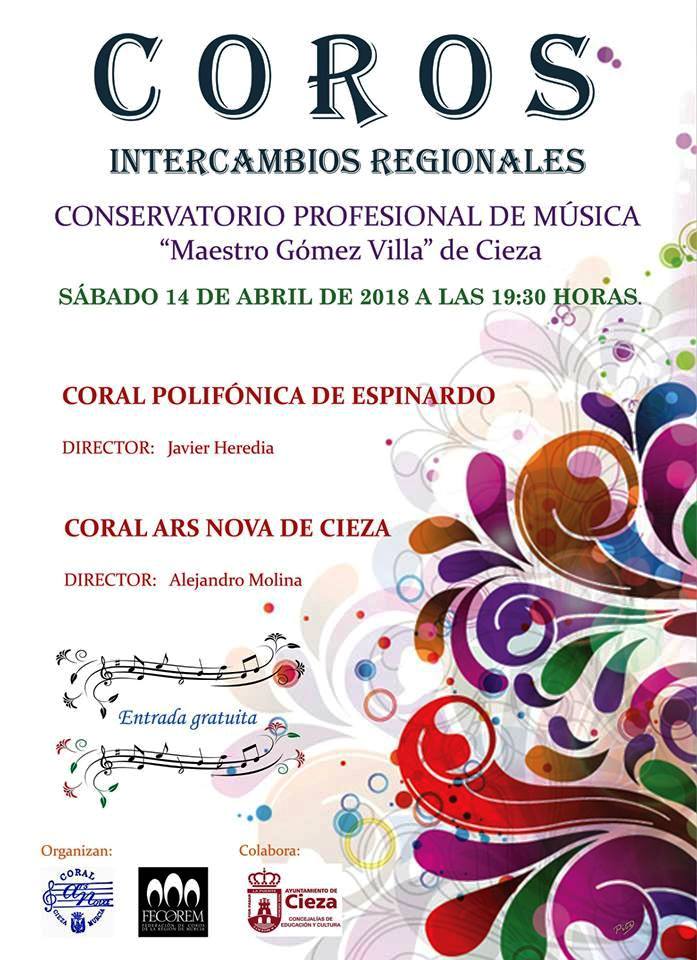 Cartel de la Coral Ars Nova y el encuentro regional, de Cieza.
