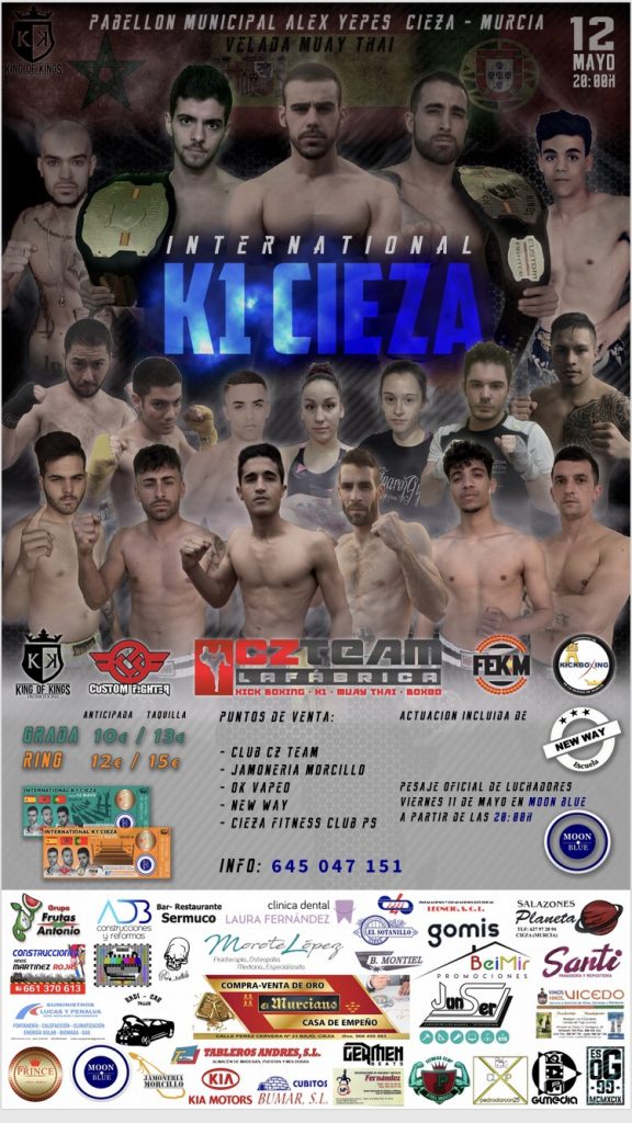 Cartal de la Gala K1 que se disputará en Cieza.