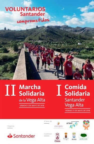 El Santander ha organizado la II Marcha Solidaria Vega Alta a beneficio de tres Asociaciones de Cieza, Abarán y Blanca