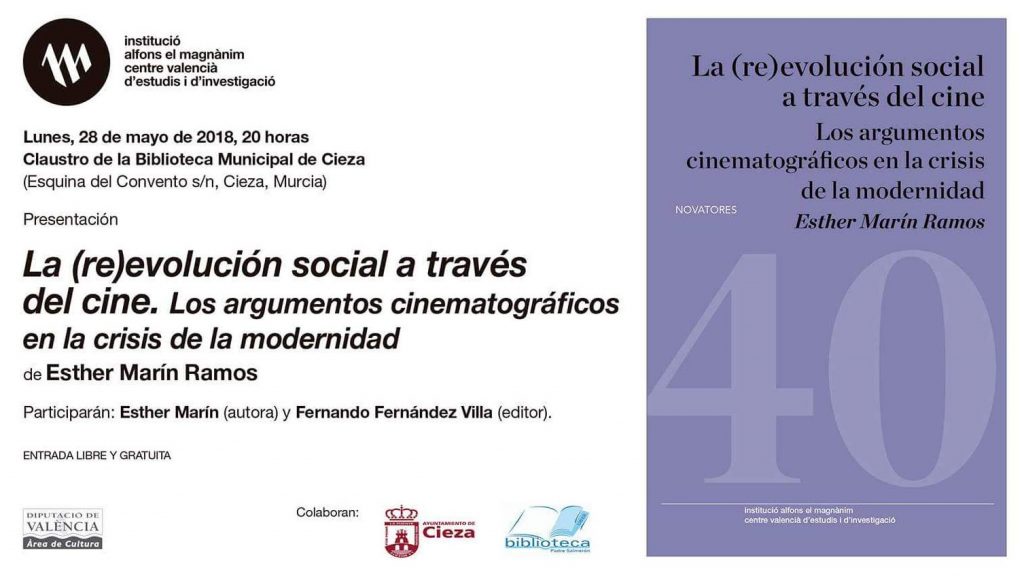 Información de la Presentación libro La evolución social a través del cine en Cieza.